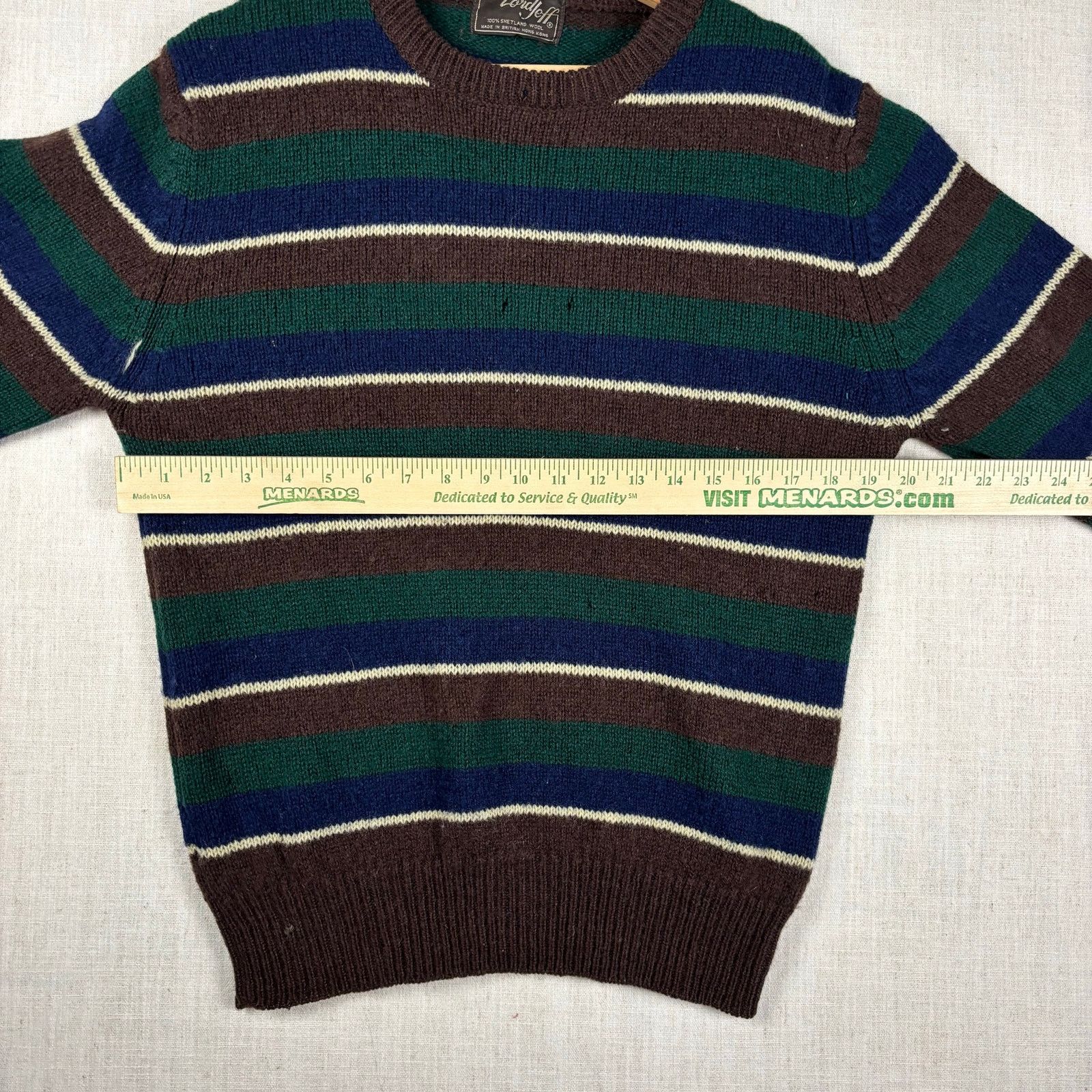 Other Vintage Lord Jeff Shetland Wool Striped Knit Medium Sweater Size US M / EU 48-50 / 2 - 12 Thumbnail