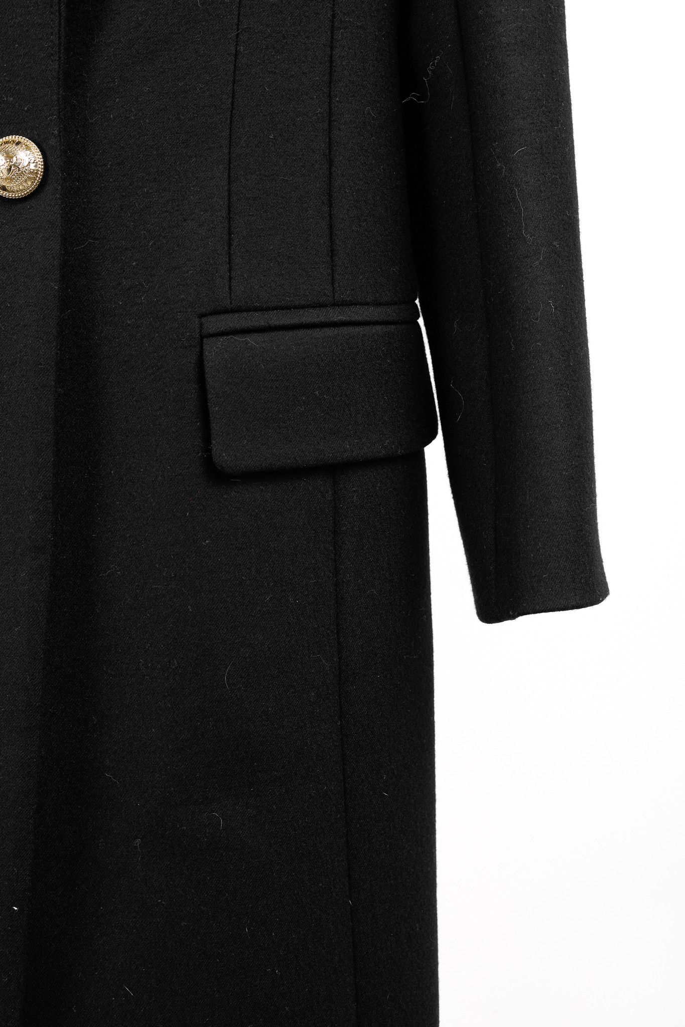 Balmain Balmain Golden Crest Button Black Wool Overcoat Size M / US 6-8 / IT 42-44 - 6 Thumbnail