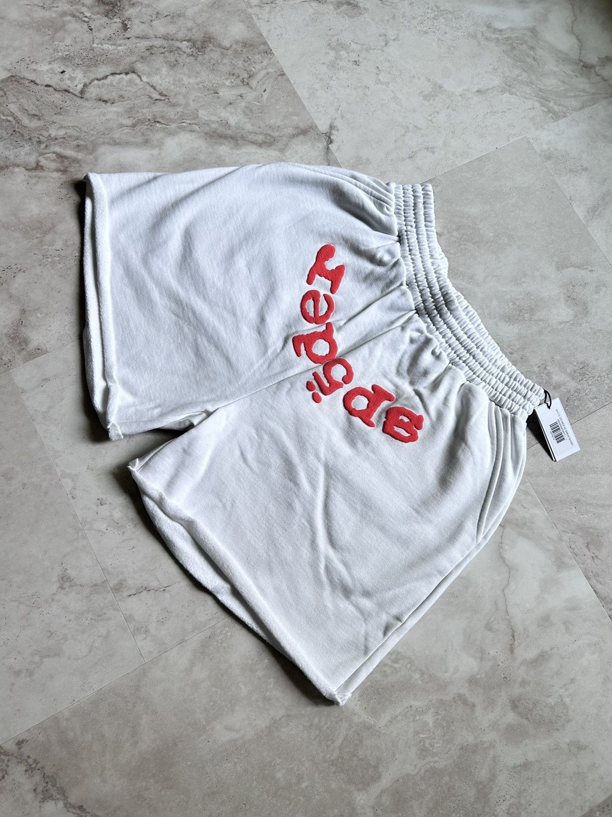 Sp5der × Young Thug Sp5der OG Web Sweatshort White Orange Size S Size US 30 / EU 46 - 3 Thumbnail