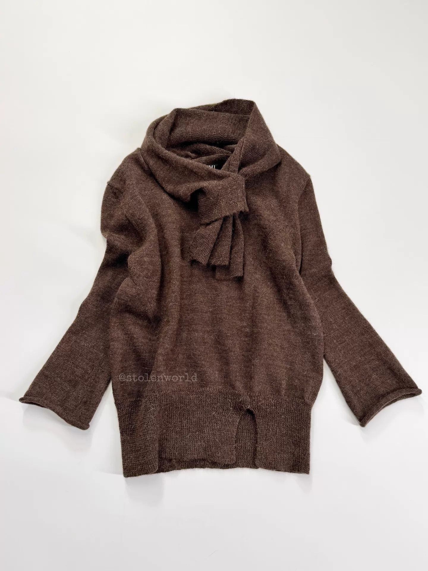 Limi Feu Limi feu Irregular Knit Top w/ Scarf Cuffed 7/8 Sleeves Size S / US 4 / IT 40 - 5 Thumbnail