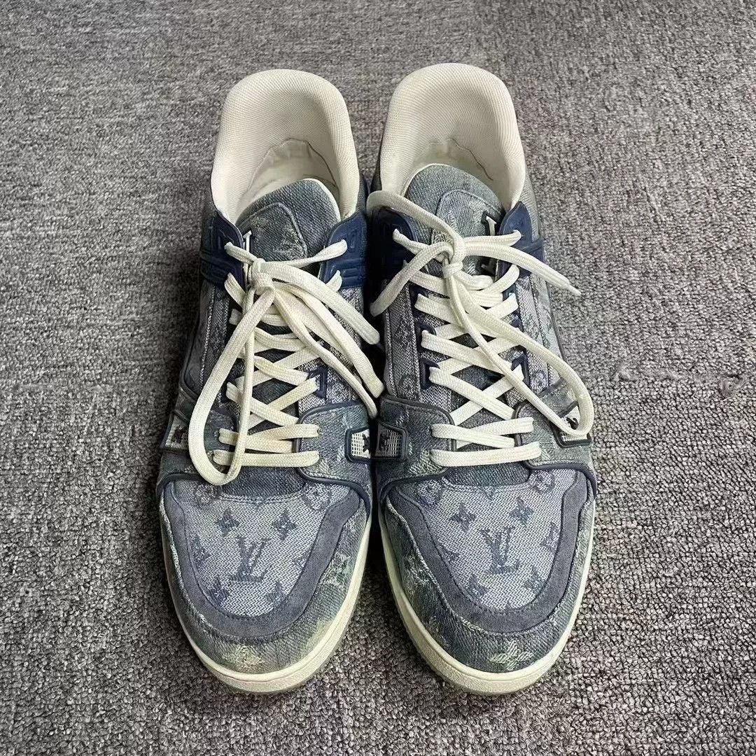 Louis Vuitton Louis Vuitton Blue Denim Trainer Sneakers Size US 6 / EU 39 - 1 Thumbnail