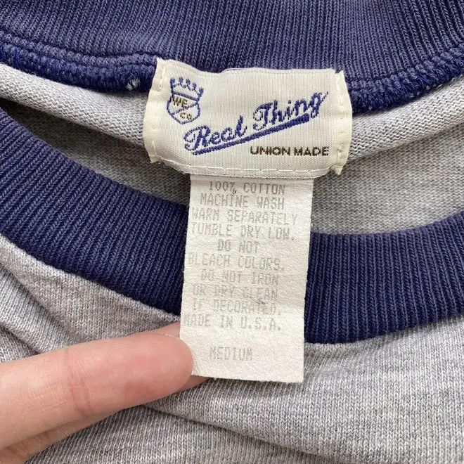 Vintage Vintage 90’ REAL THING UNION MADE Raglan Tee Shirt Top Size US M / EU 48-50 / 2 - 3 Thumbnail