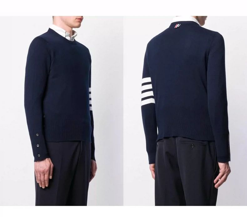 Thom Browne Thom Browne Blue sheep cashmere sweater Size US L / EU 52-54 / 3 - 9 Thumbnail