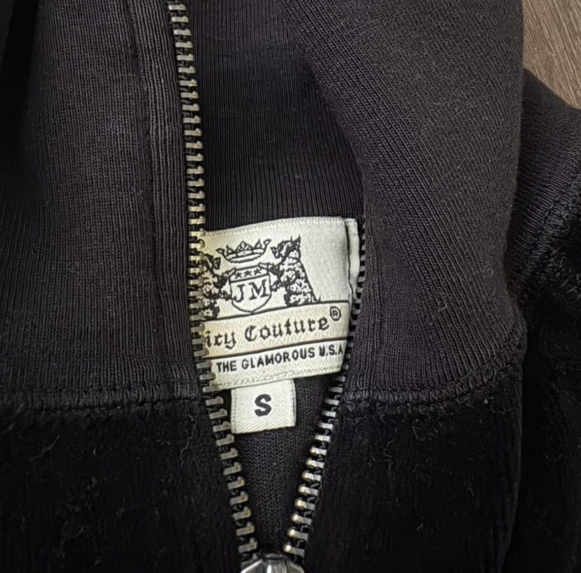 Juicy Couture Vintage Y2K Juicy Couture Black Velour Track Jacket Size S / US 4 / IT 40 - 1 Thumbnail
