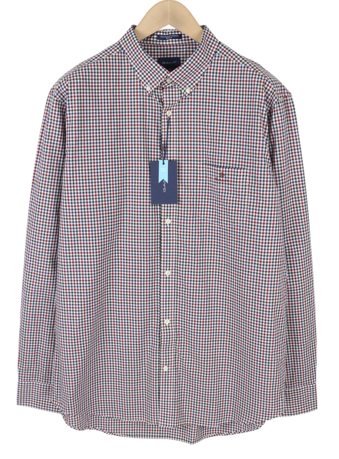 Gant THE BROADCLOTH GINGHAM XL Cabernet Button 87493 Size US XL / EU 56 / 4 - 1 Thumbnail