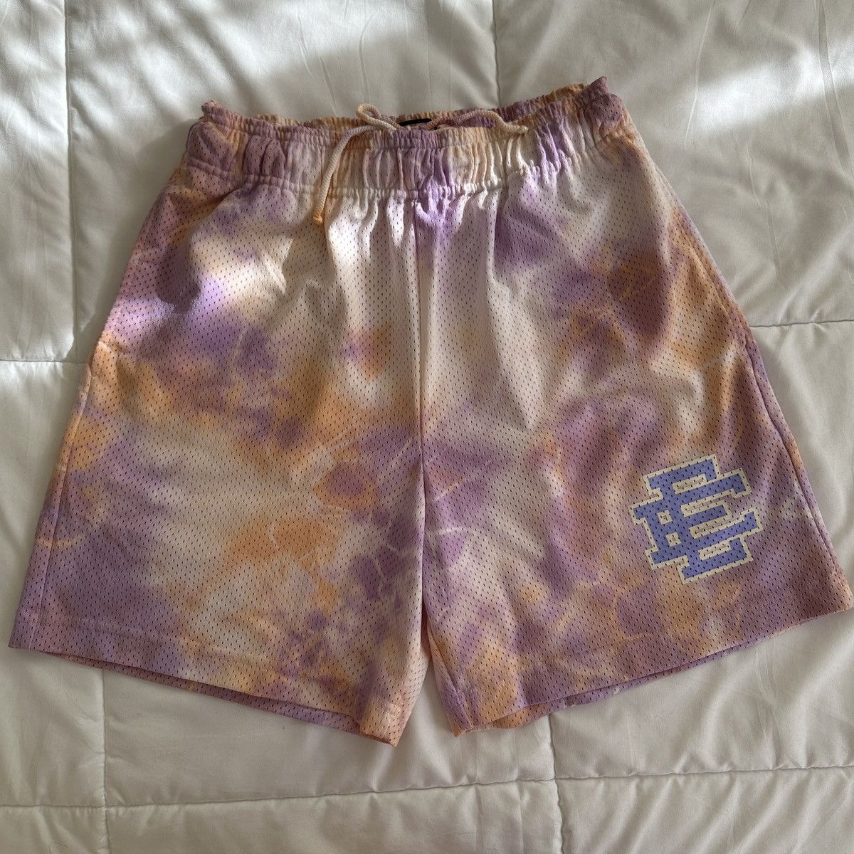 image of Eric Emanuel Ee Basic Mesh Shorts Tie Dye Purple Orange Medium, Men's (Size 30)