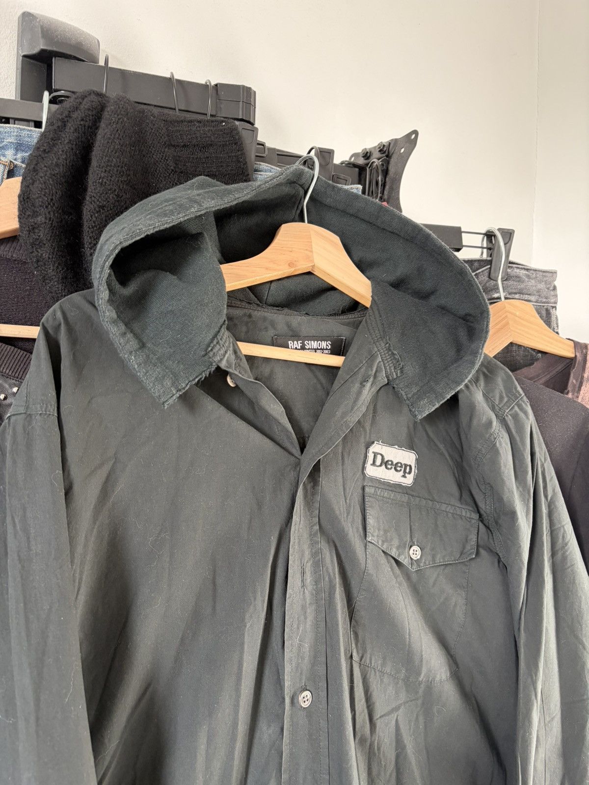 Raf Simons A/W02 VIRGINIA CREEPER WORKER HOODED SHIRT Size US M / EU 48-50 / 2 - 2 Thumbnail