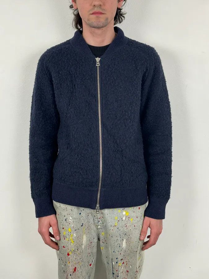 Our Legacy AW2015 Our Legacy Shaggy Navy Blue Zip-up Sweater Size US M / EU 48-50 / 2 - 2 Thumbnail