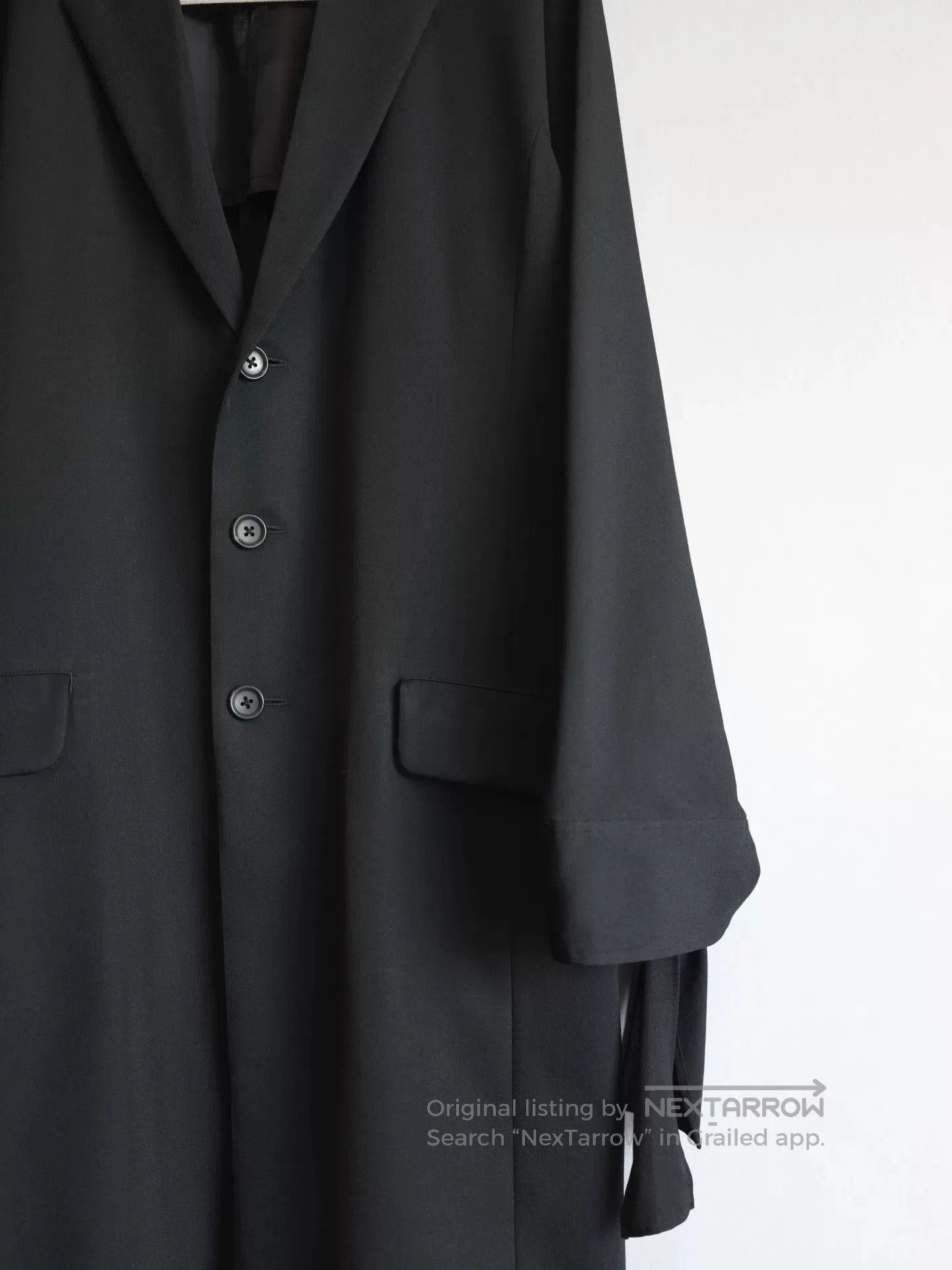 Yohji Yamamoto Yohji Yamamoto Black Coat with Tie Sleeves. Size S / US 4 / IT 40 - 3 Thumbnail