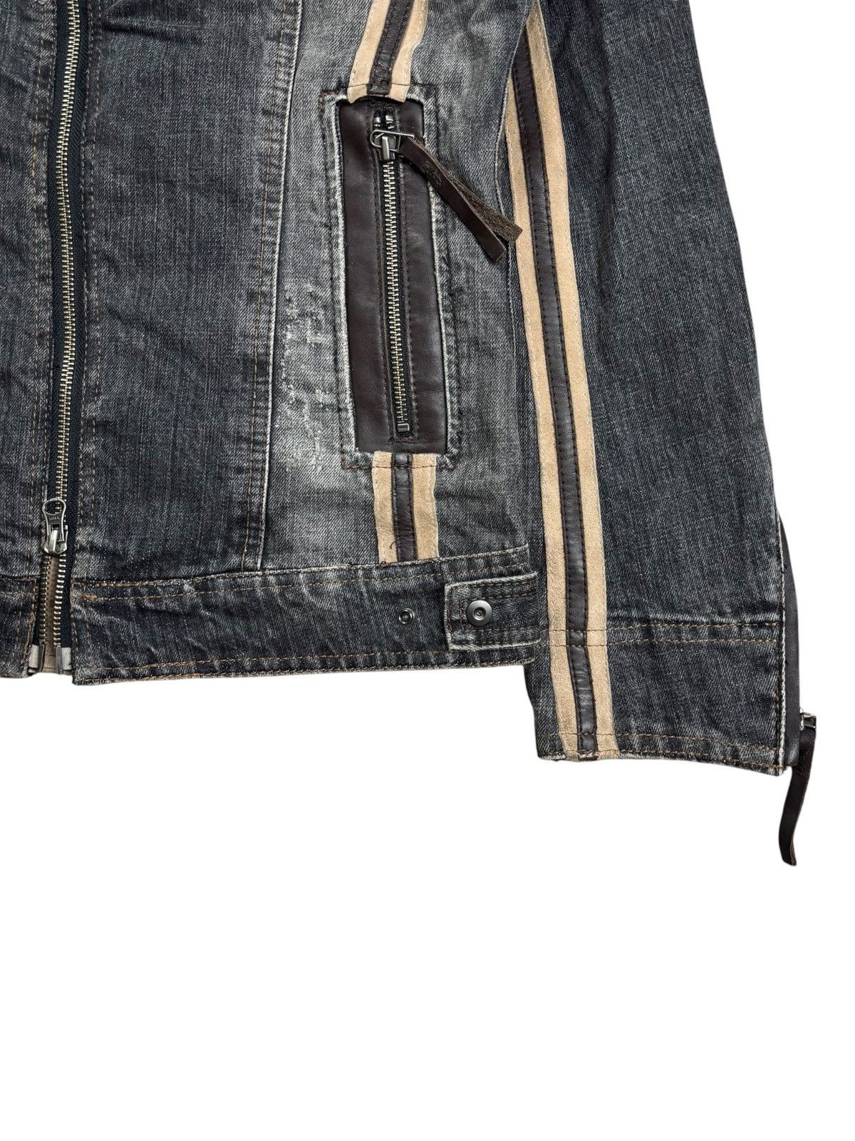 Ekam 2000s Nicole Club Vkei Style Asymetrical Rider Denim Jacket Size US M / EU 48-50 / 2 - 3 Thumbnail