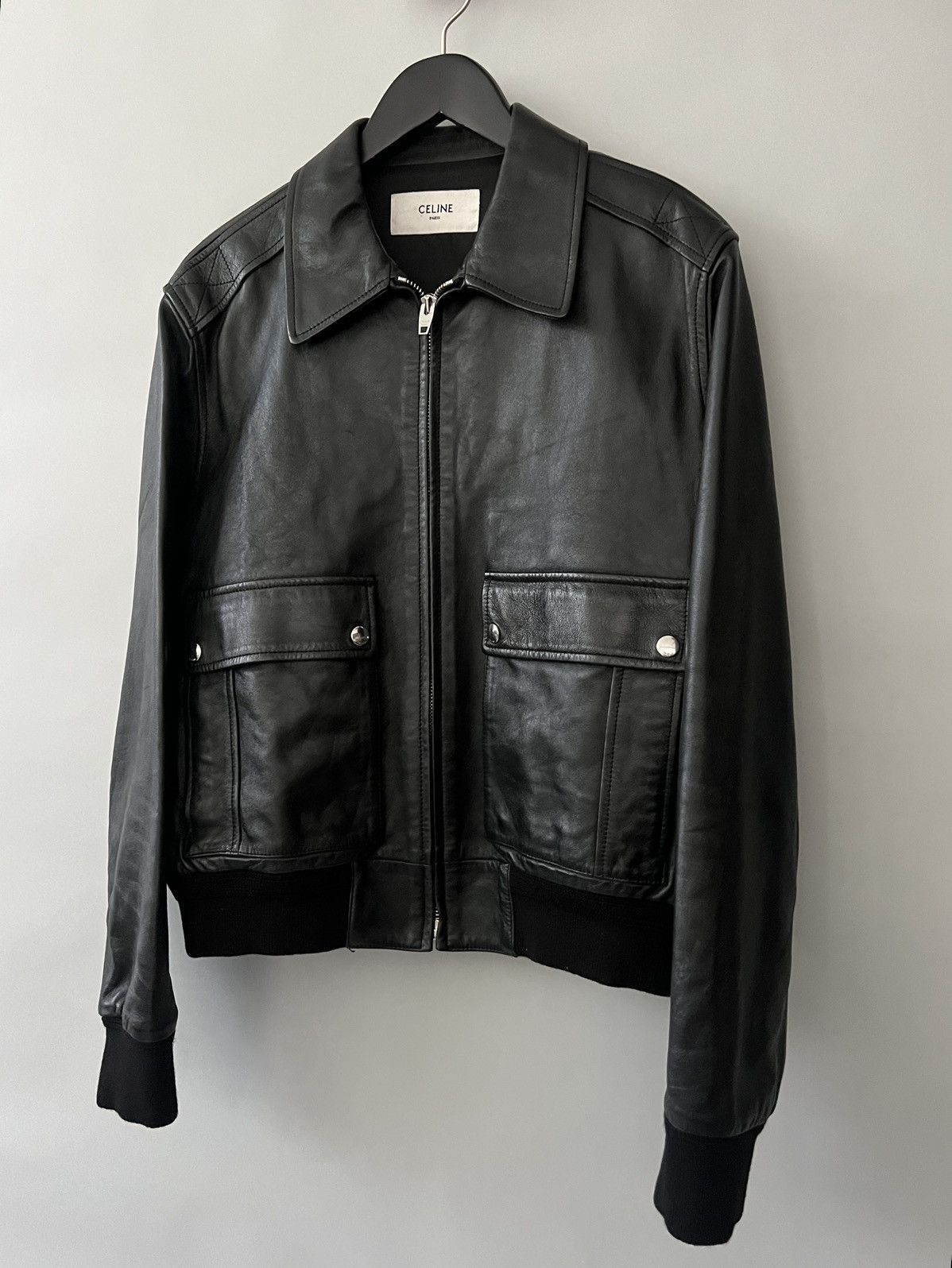 Celine $5.2k Celine Leather Blouson Jacket Size US M / EU 48-50 / 2 - 5 Thumbnail