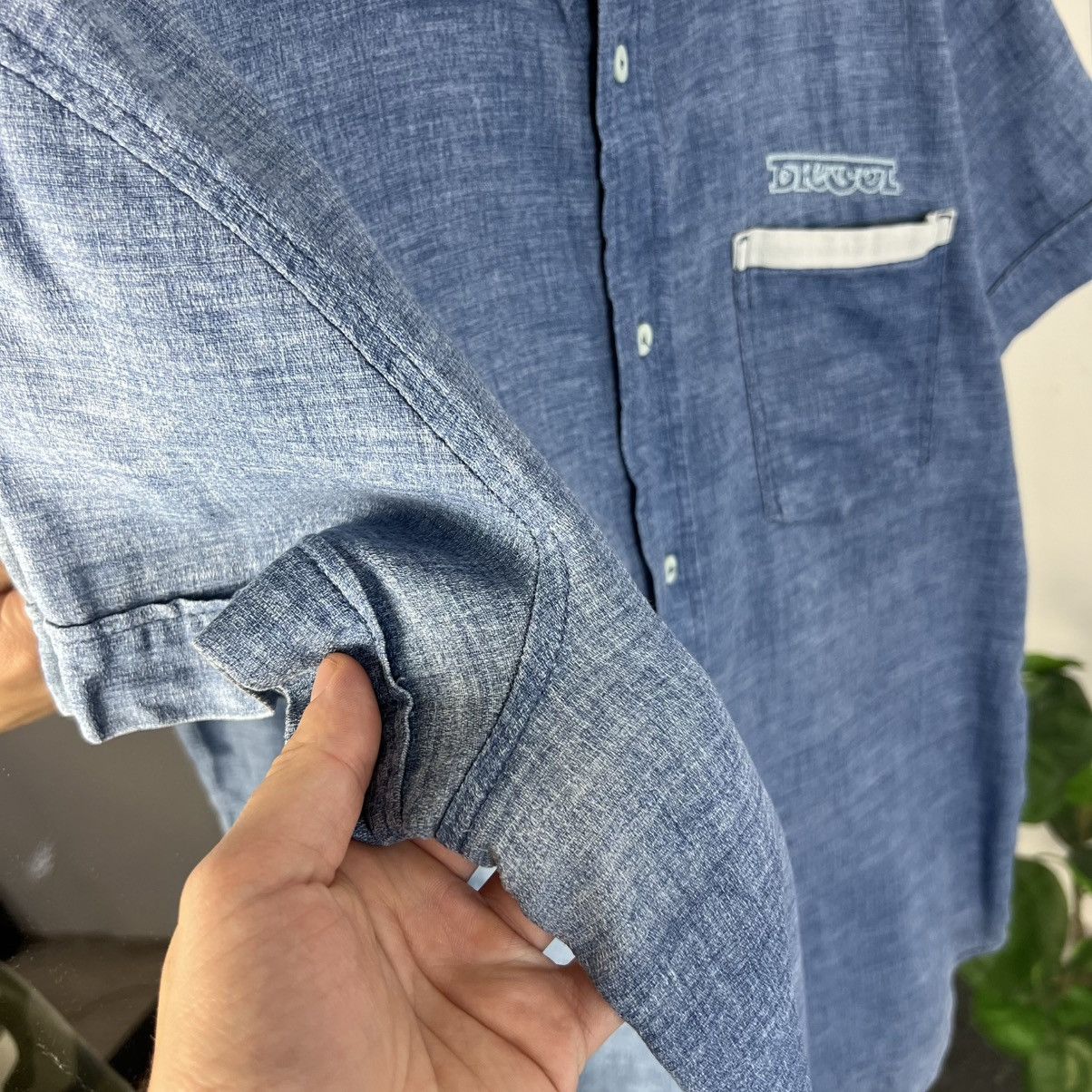Diesel Diesel Pocket Mini Logo Vintage Denim Polo T-Shirt Size US XL / EU 56 / 4 - 5 Thumbnail