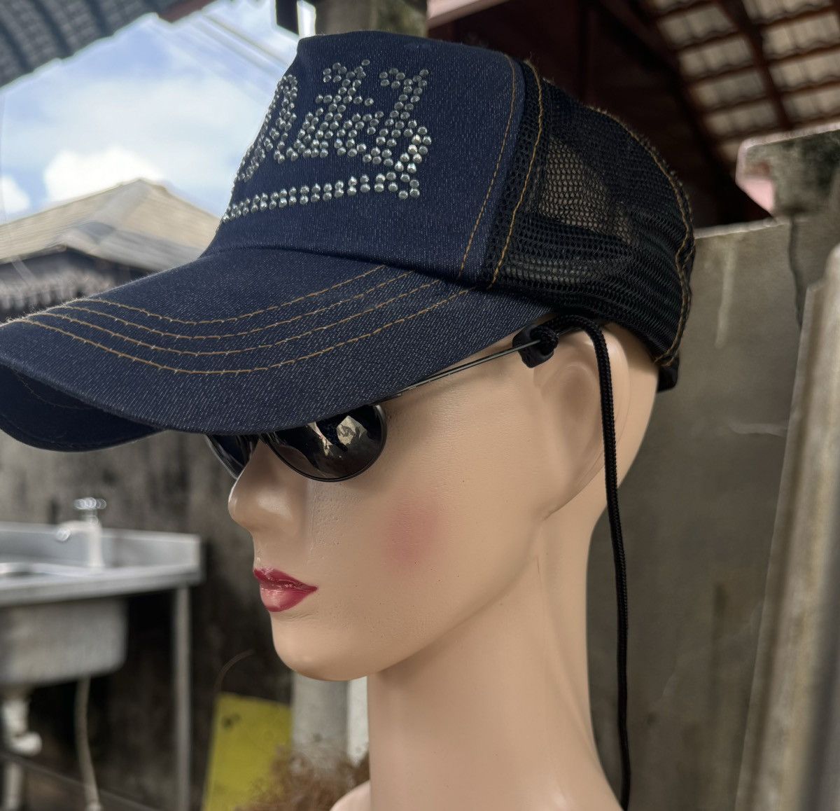 Von Dutch Von Dutch Limited Edition Jeans Cap with Shiny Beads Size ONE SIZE - 2 Thumbnail