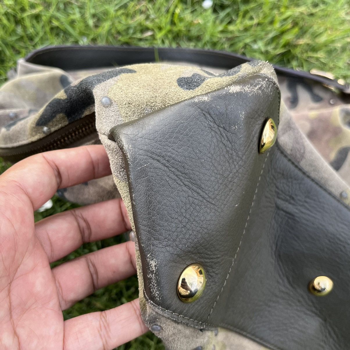 Vintage Laura di maggio hobo leather camo Size ONE SIZE - 6 Thumbnail