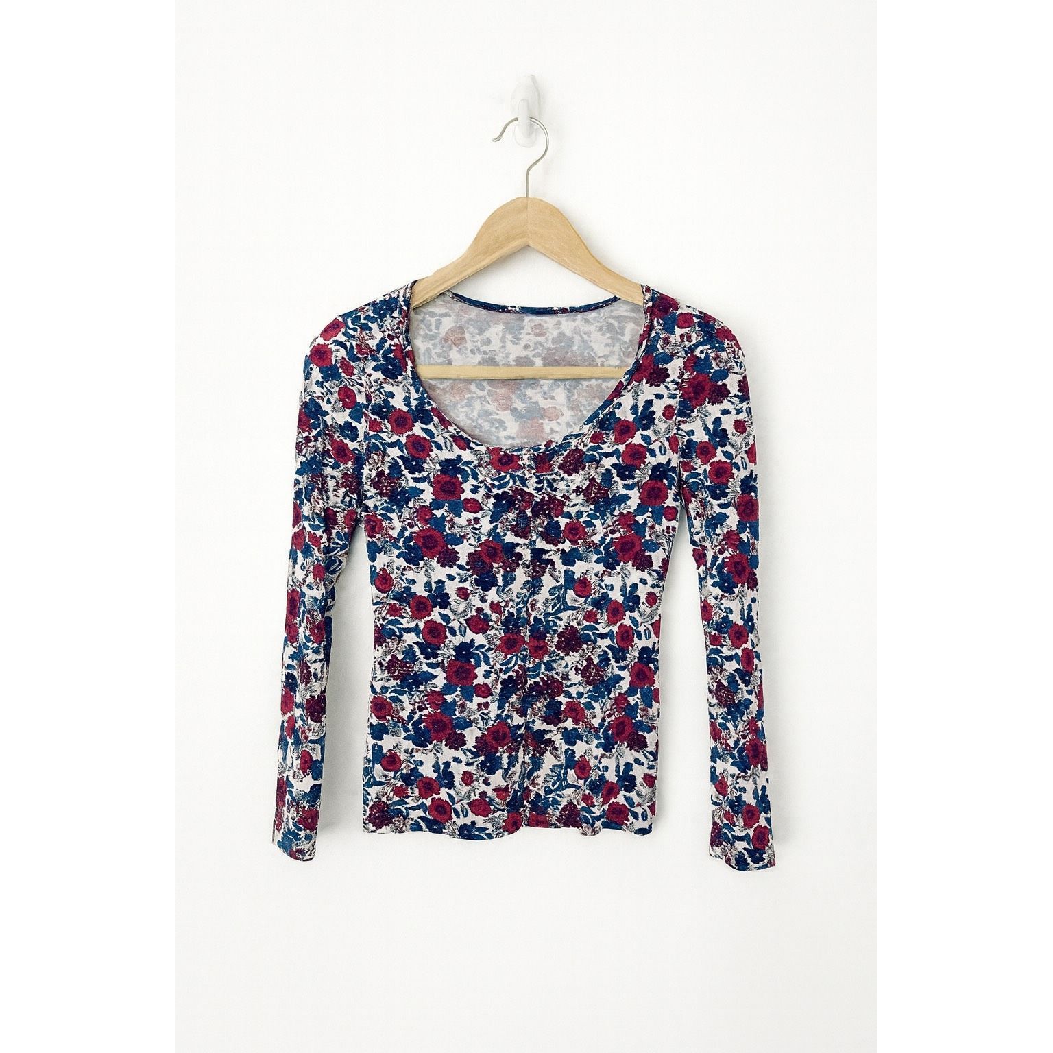 Other Tezenis Women’s Small Floral Long Sleeve Top Red Blue White Size S / US 4 / IT 40 - 3 Thumbnail