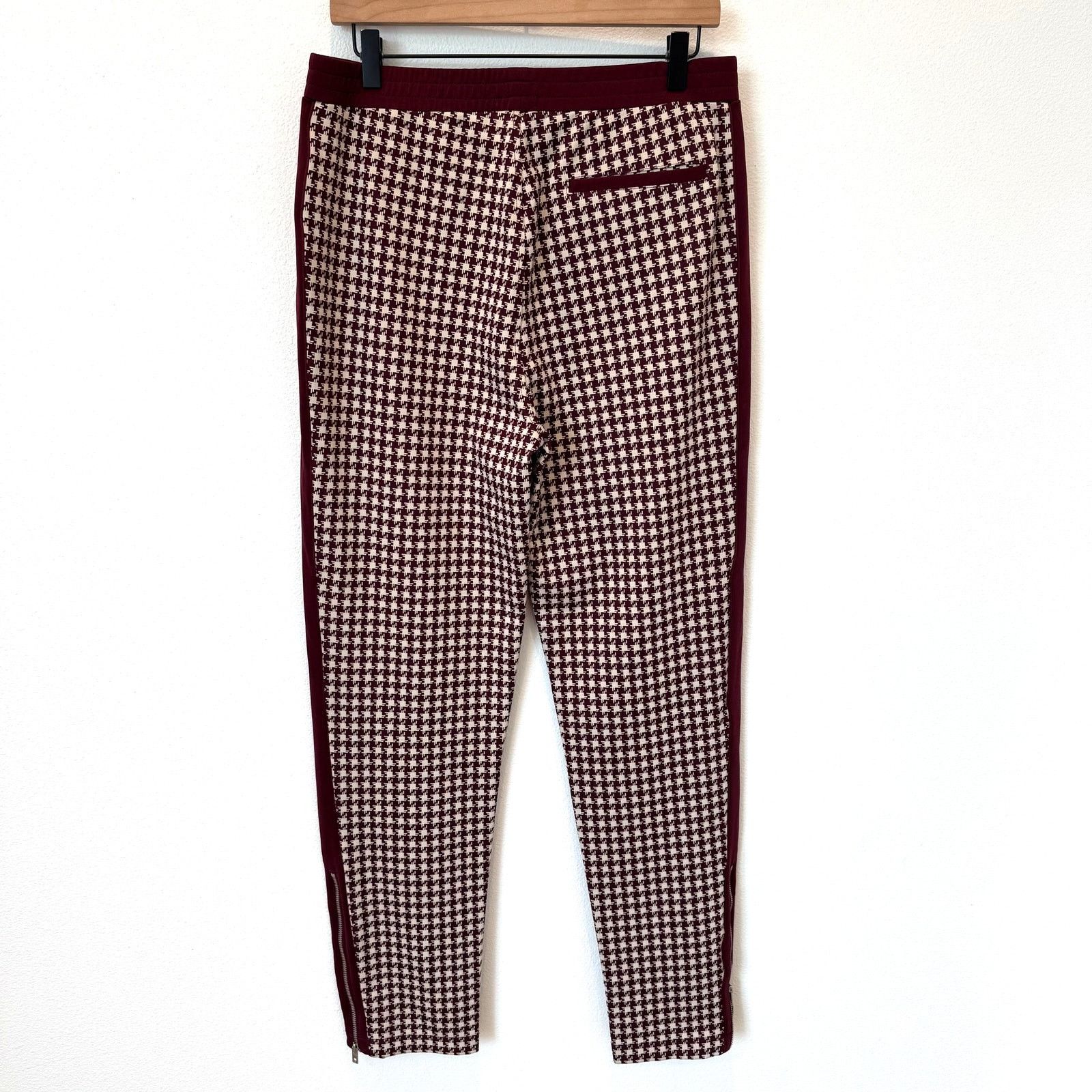 Rag & Bone Rag & Bone Mari Houndstooth Maroon Knit Track Pants - Medium Size 30" / US 8 / IT 44 - 4 Thumbnail