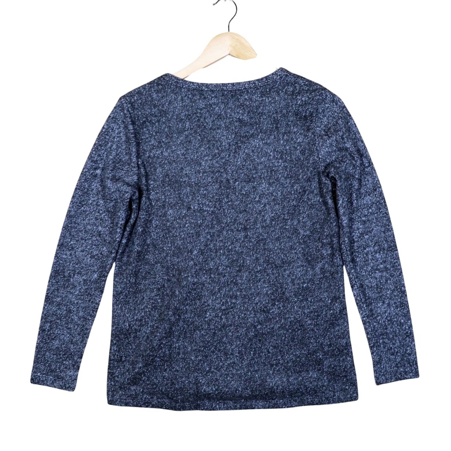 Vintage LE LIS Womens Long Sleeve Knit Top V Neck Charcoal Heathered S Size S / US 4 / IT 40 - 2 Thumbnail