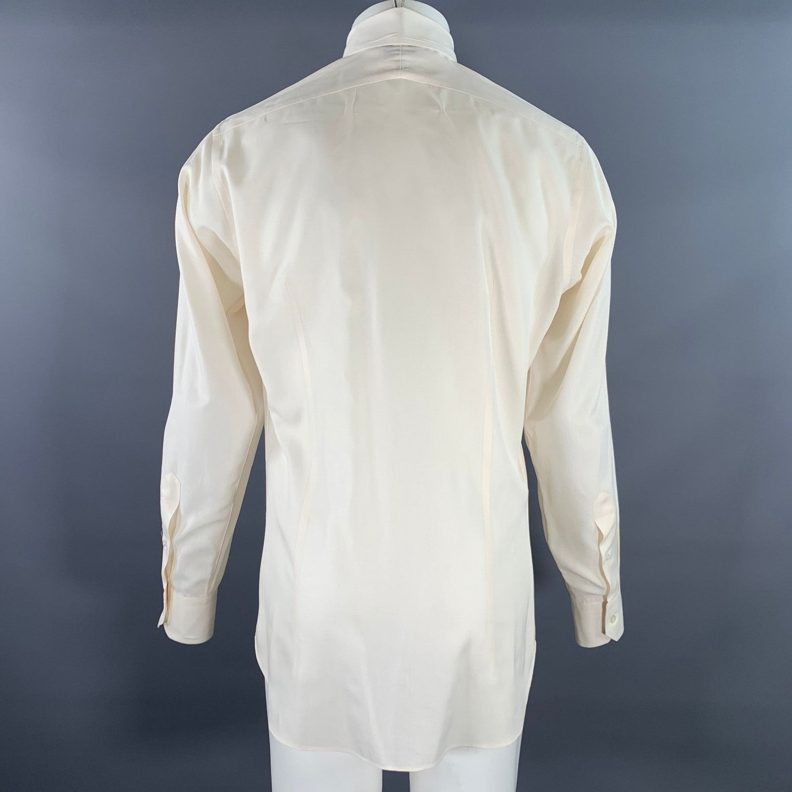 Hamilton HAMILTON Size S Beige Cotton Spread Collar Long Sleeve Shirt Size US S / EU 44-46 / 1 - 4 Thumbnail