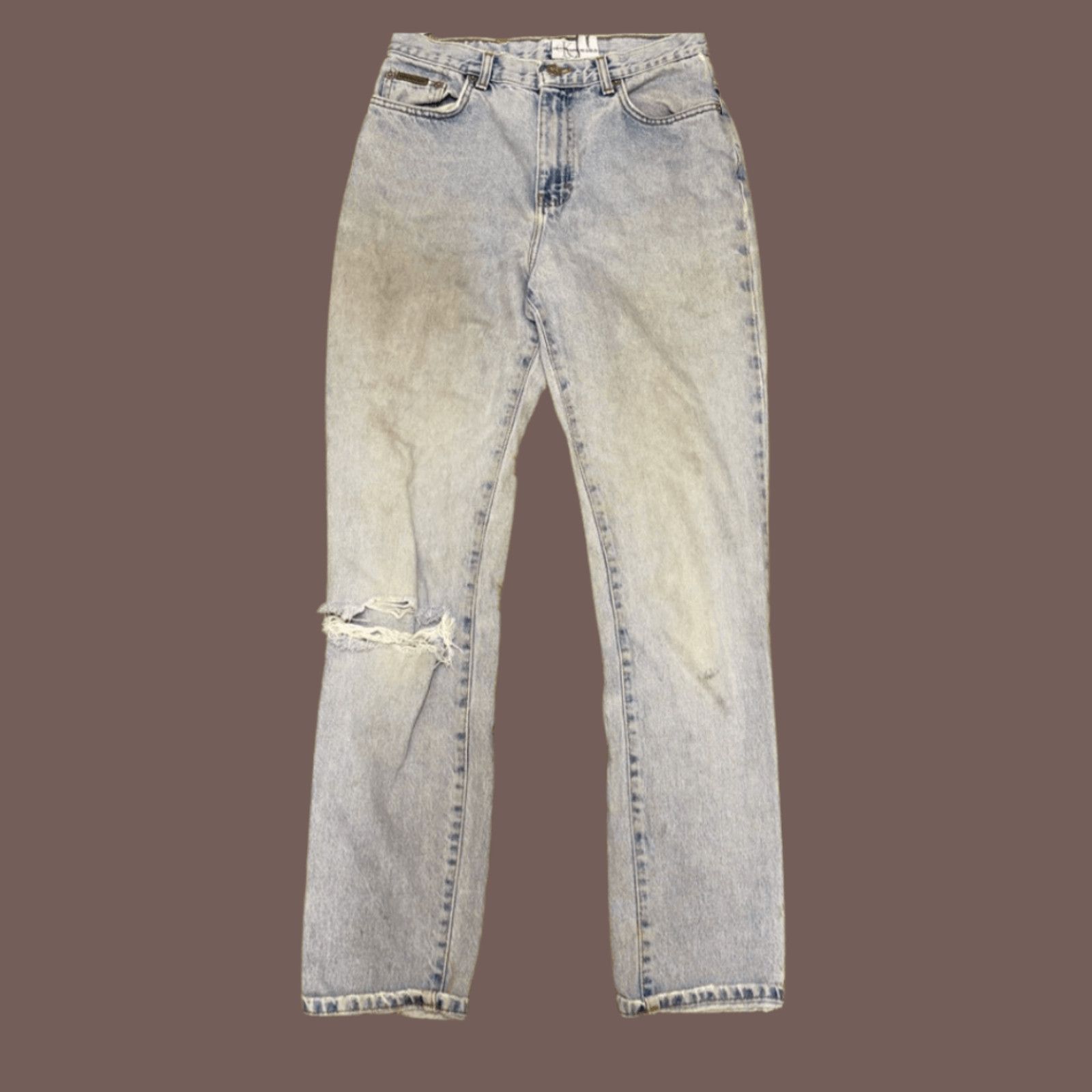 Calvin Klein × Vintage VTG Straight Jeans | Calvin Klein Light Wash | 90s Grunge Size 30" / US 8 / IT 44 - 1 Thumbnail