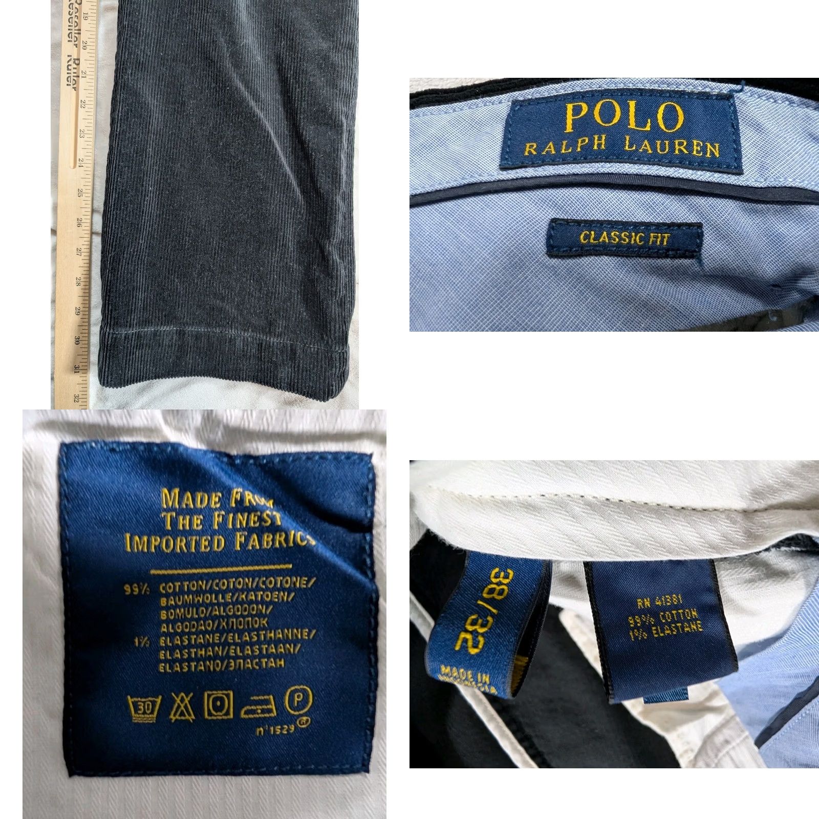 Polo Ralph Lauren Polo Ralph Lauren Black Corduroy Pants Chino Classic Fit 38x32 Polo Ralph Lauren Men Pants Regular Black Corduroy Chino Classic Fit 38 Black Mens Size US M / EU 48-50 / 2 - 9 Thumbnail