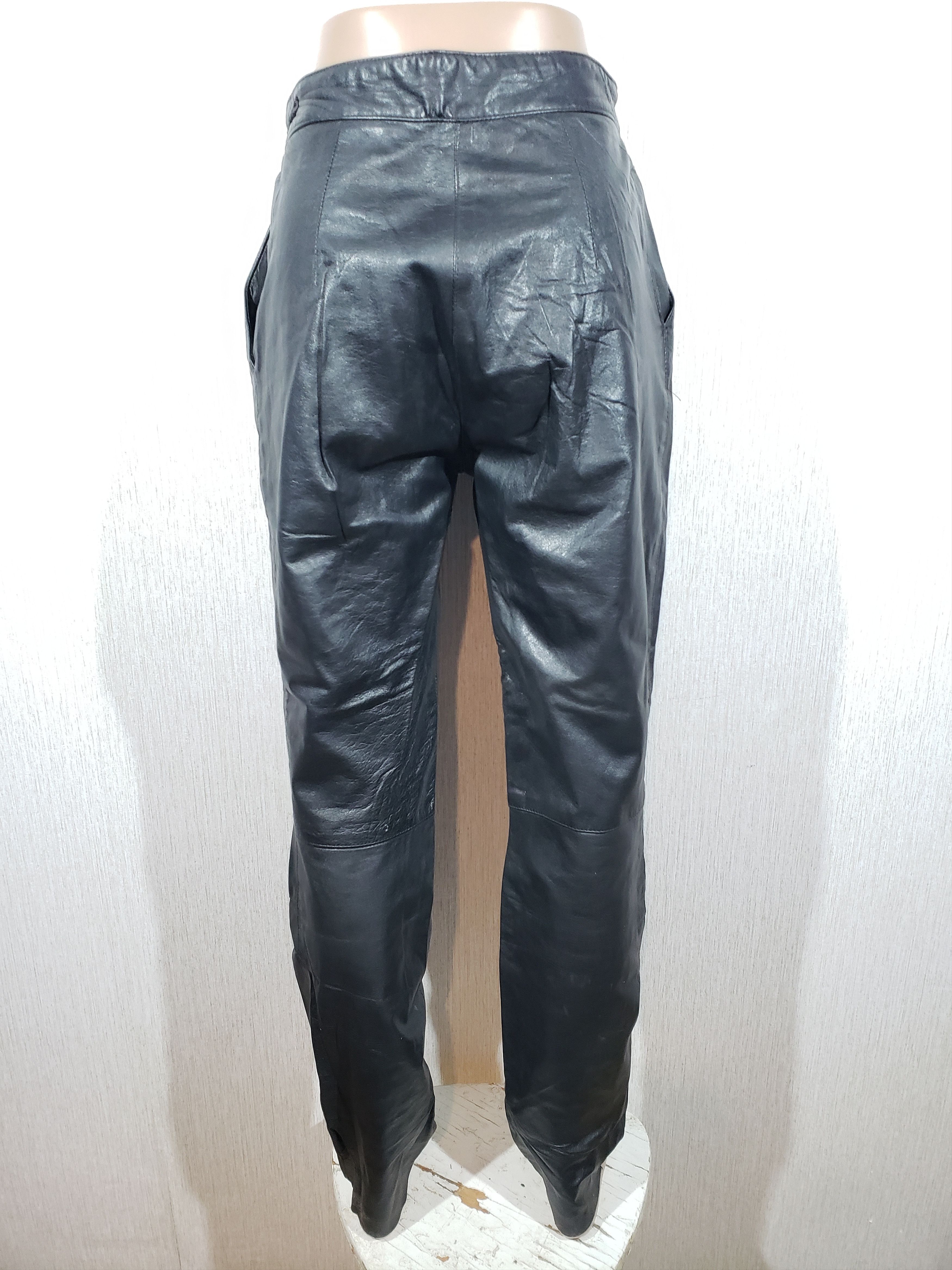 Leather Stylish women's black leather pants. Size 28" / US 6 / IT 42 - 4 Thumbnail