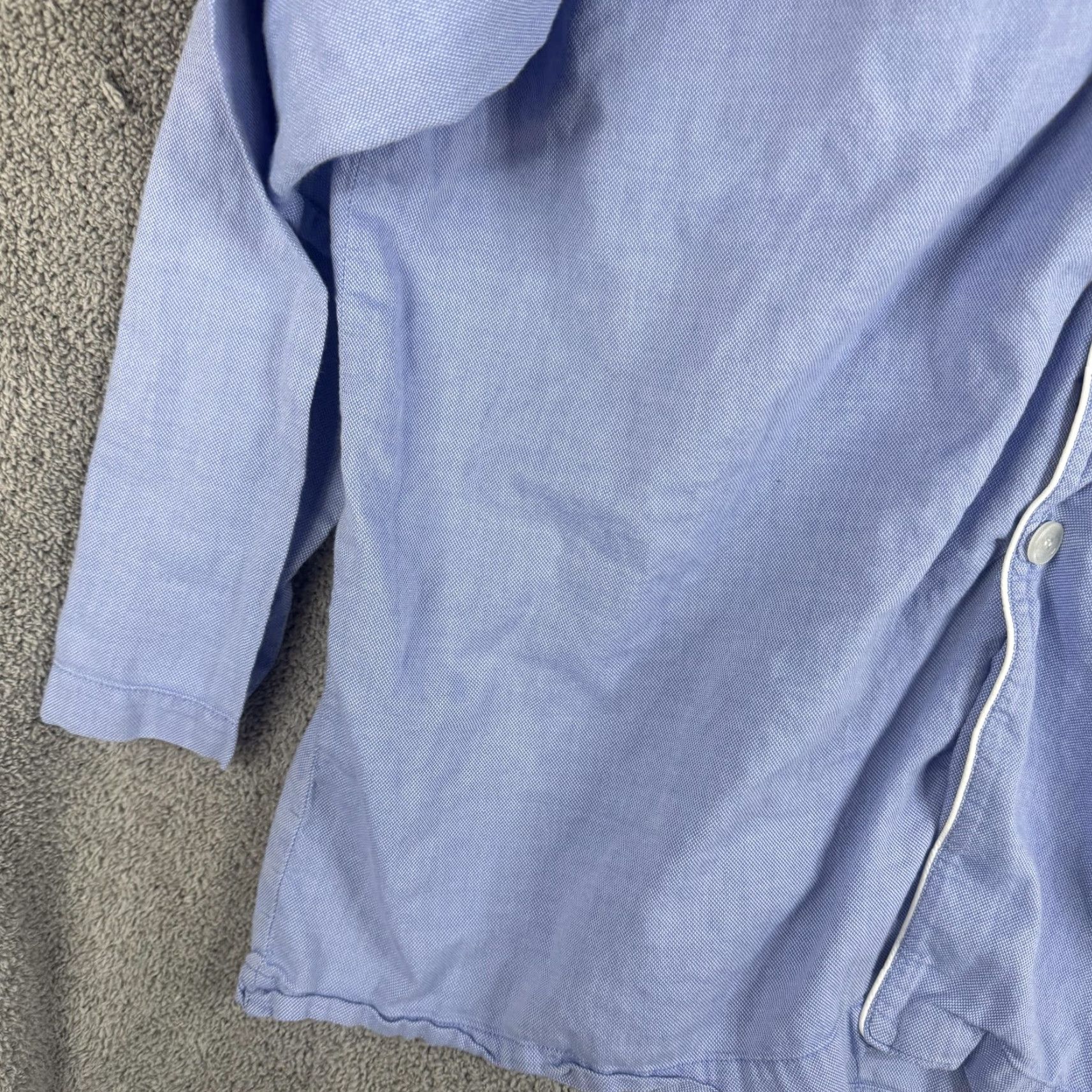 Polo Ralph Lauren Polo Ralph Lauren Pajama Top Mens XL Blue Chambray Piped Monogram PMT Shirt Size US XL / EU 56 / 4 - 2 Thumbnail