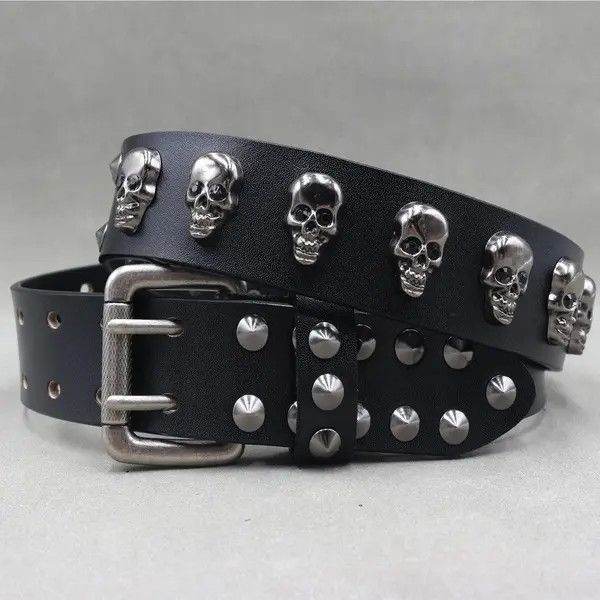 Japanese Brand Norika x Hanai Skull Studded Punk VS Cowboy Belts Size 40 - 4 Thumbnail