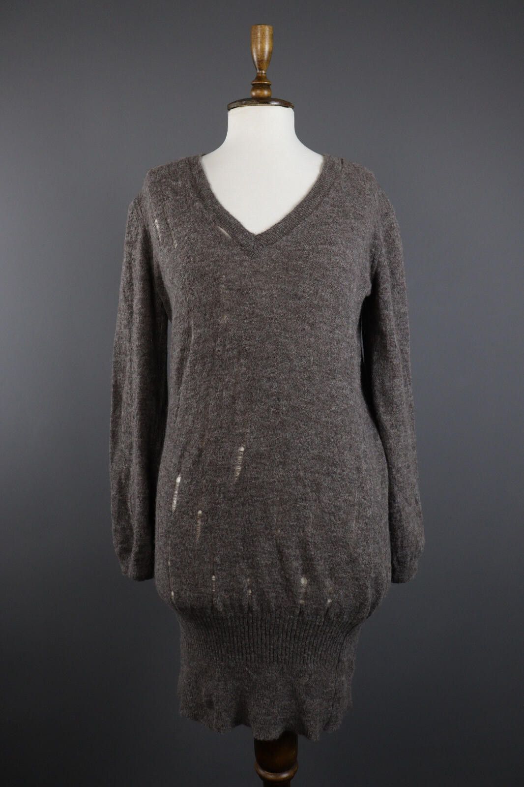 Designer Manila Grace Denim Alpaca Wool Bodycon Sweater Dress 2 Size XS / US 0-2 / IT 36-38 - 1 Thumbnail