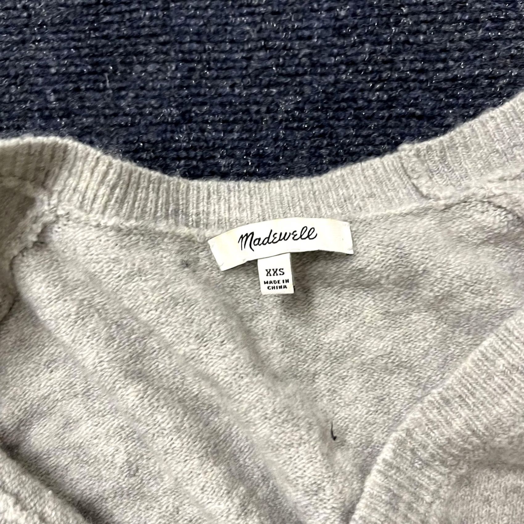 Madewell Madewell Sweater Womens XXS Gray Wrap Surplice V Neck Long Sleeve Knit Cropped Size XXS / US 00 / IT 34 - 2 Thumbnail