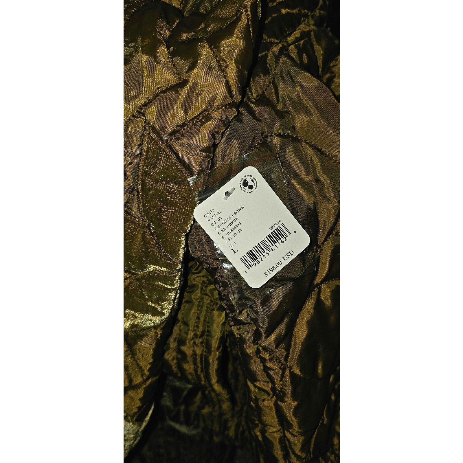 Free People NWT Quinn Quilted Jacket $198 X-LARGE Teal Combo Off-White Size L / US 10 / IT 46 - 8 Thumbnail