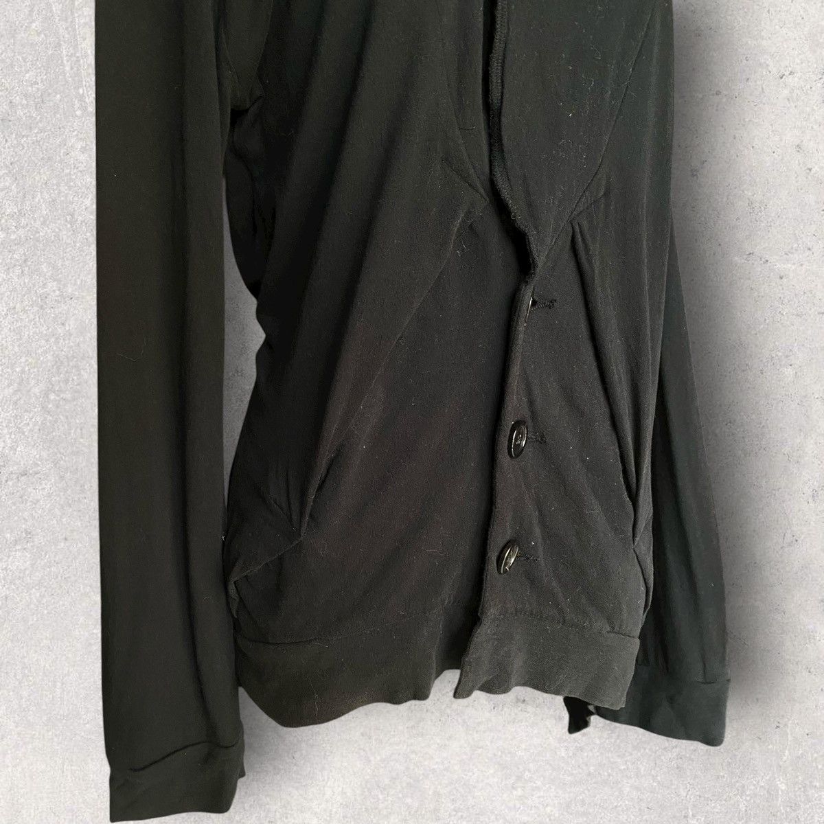 Ann Demeulemeester 2000’s Asymmetric Jersey Cotton Jacket Size S / US 4 / IT 40 - 3 Thumbnail