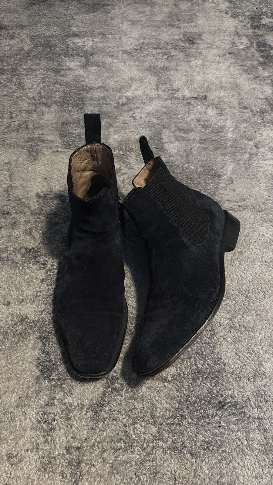 A.S.98 John Varvatos Navy Blue Suede Chelsea Boots Size US 8.5 / EU 41-42 - 1 Thumbnail