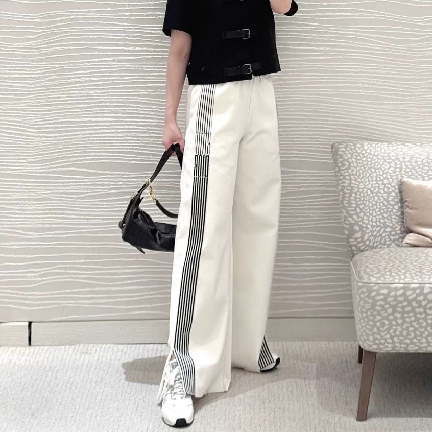 Christian Dior Monsieur DIOR 25SS waterfall stripe letter wide-leg pants 36 Size 26" / US 2 / IT 38 - 7 Thumbnail
