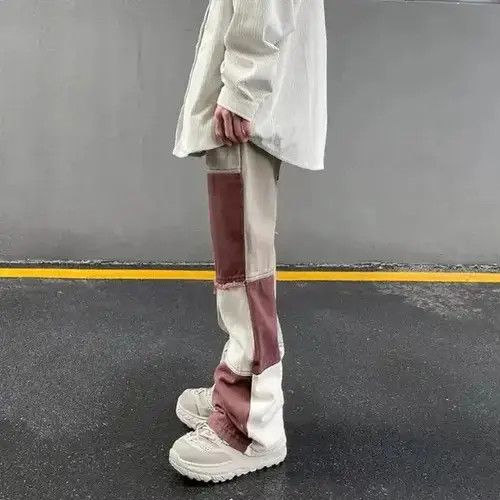 Japanese Brand Y2K Patchwork Grunge Baggy Trousers Jeans Streetwear Size US 34 / EU 50 - 3 Thumbnail