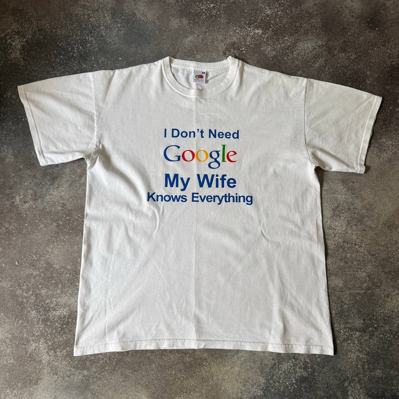 Fruit Of The Loom × Vintage I dont need Google my wife know everething T-Shirt Size US L / EU 52-54 / 3 - 1 Thumbnail