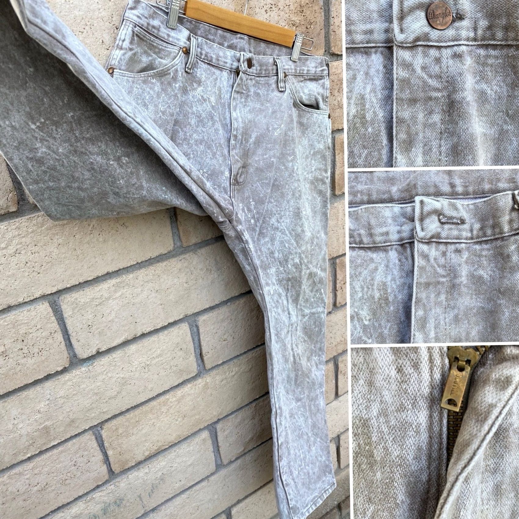 Wrangler VINTAGE Wrangler Jeans SCOVILL Zipper 13MWZRH W 36 L 32 Beige Rockabilly Mens Wrangler Jeans 13MWZRH SCOVILL Beige Rockabilly Mens Jeans Size US 35 - 4 Thumbnail