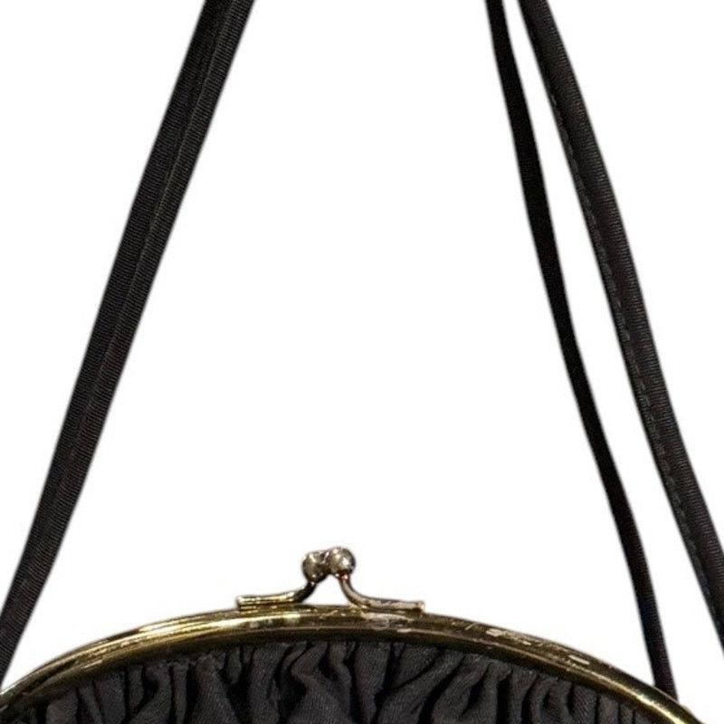 Vintage 1950's Vtg formal Black Bag kiss claps inside coin purse Size ONE SIZE - 8 Thumbnail