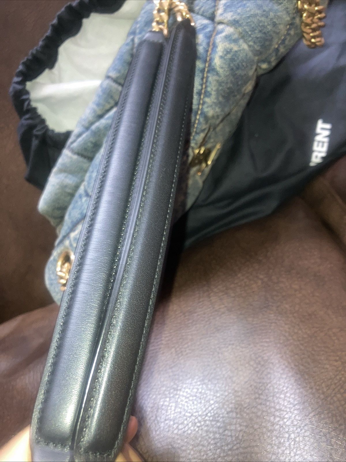 Saint Laurent Paris Vintage Saint Laurent Medium Puffer Denim Bag Size ONE SIZE - 3 Thumbnail