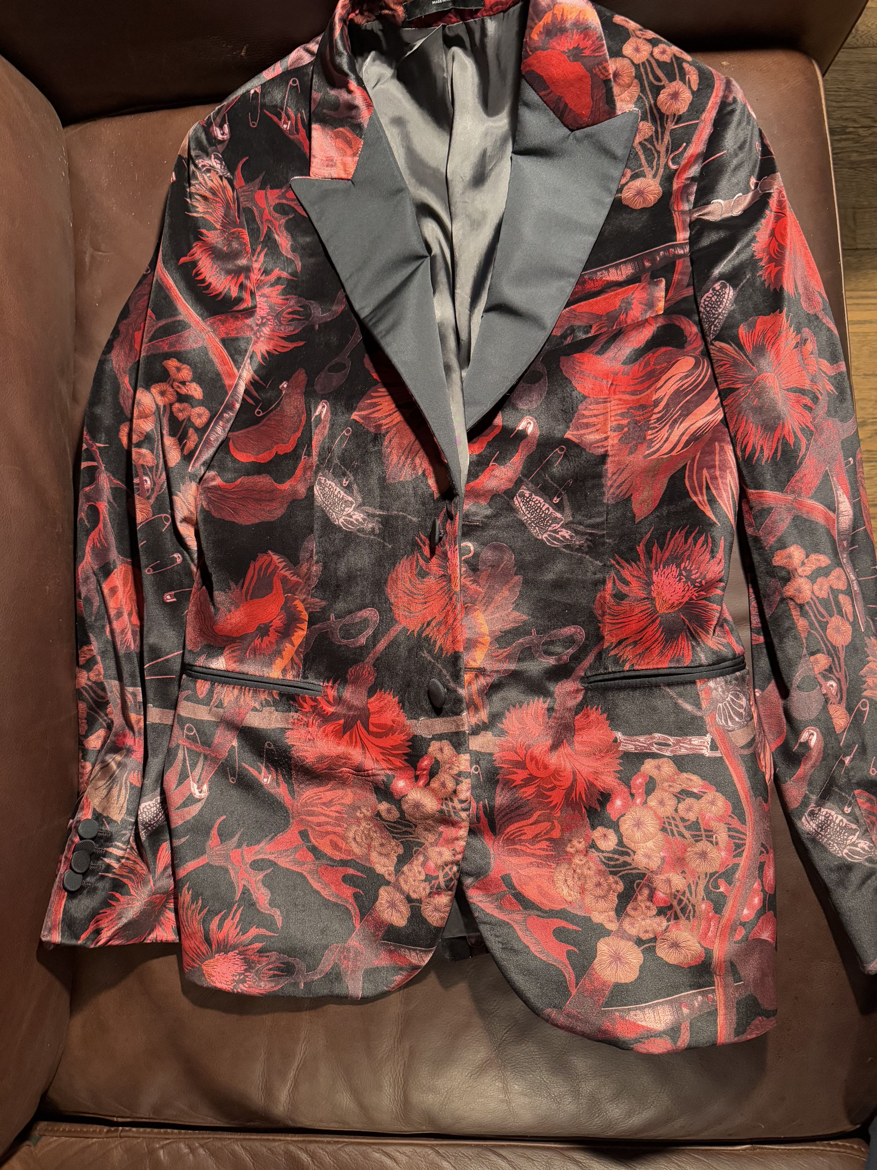 Paul Smith Goliath Floral Velvet Blazer Size 38R - 3 Thumbnail
