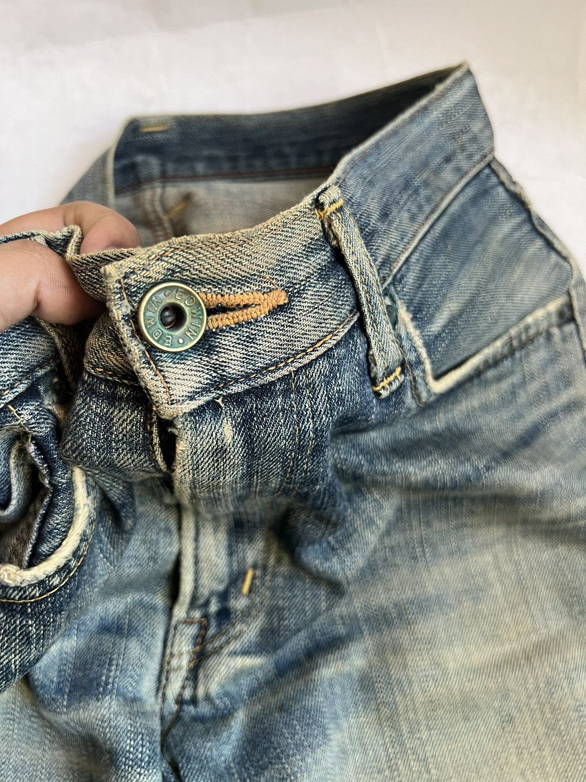 Edwin × Vintage Dirty Edwin 505zx Selvedge Distressed Denim Size US 32 / EU 48 - 9 Thumbnail