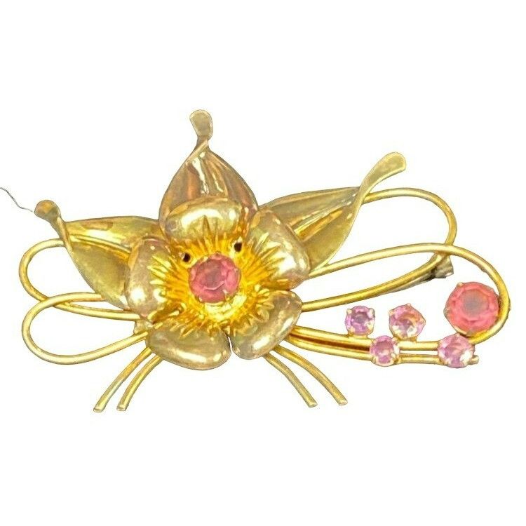 Other Vintage signed CM Curtman Co. 12K Gold filled Floral Brooch Size ONE SIZE - 8 Thumbnail