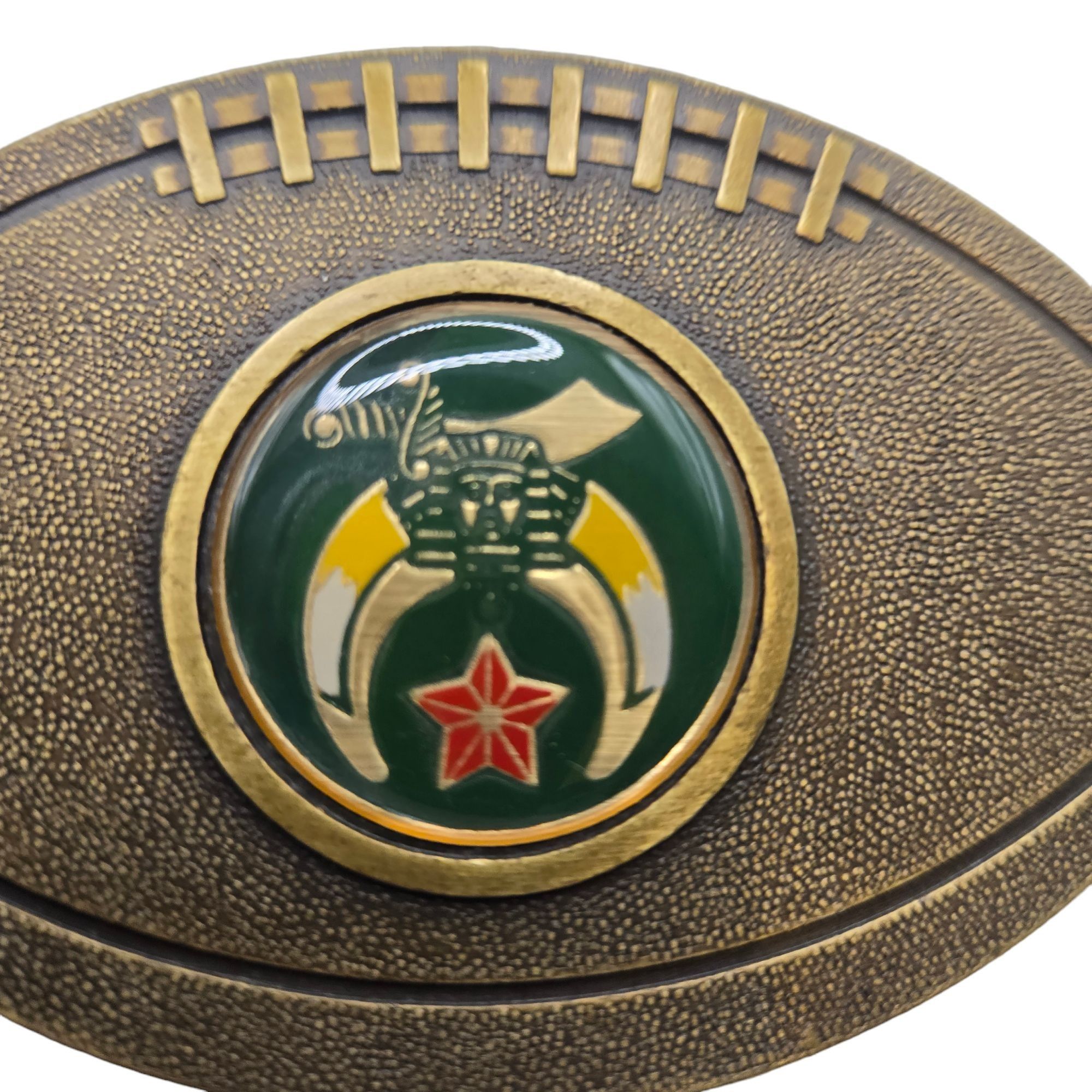 Vintage Vintage Shriners Masonic Football Belt Buckle Fraternal Orga Size ONE SIZE - 10 Thumbnail