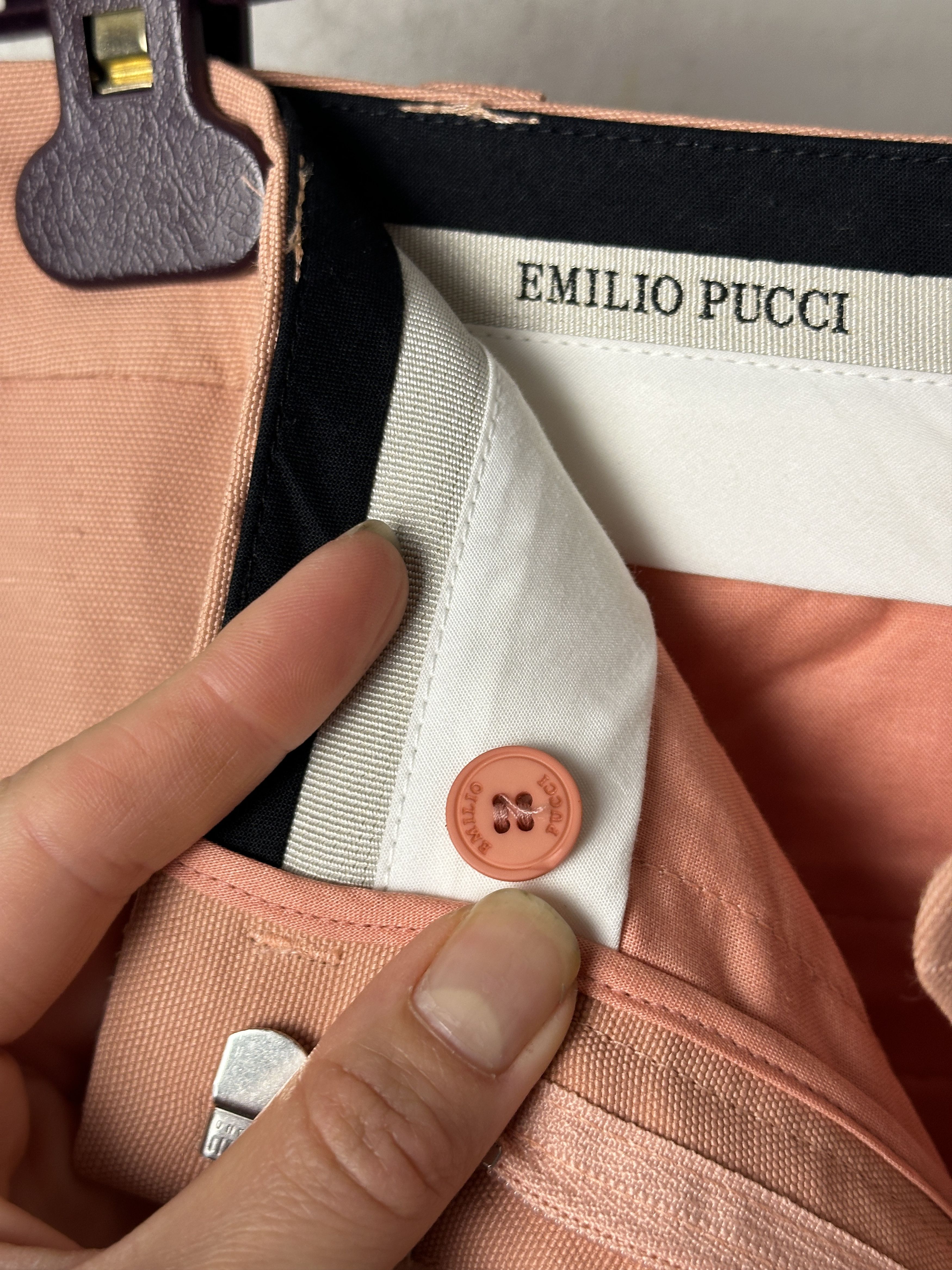 Emilio Pucci Emilio Pucci Pink Blush Linen Blend Flared Trousers Size 27" / US 4 / IT 40 - 6 Thumbnail