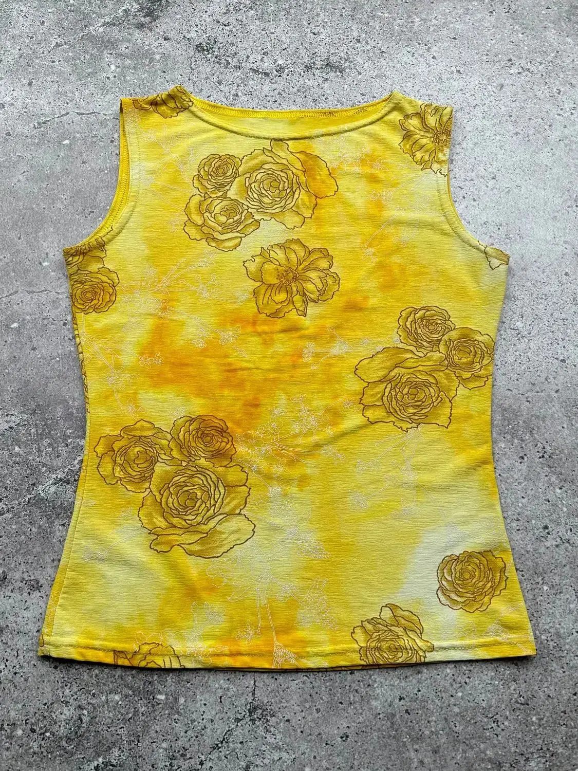 Japanese Brand Vintage Printed Tank Top C380(V452)(E8) Size S / US 4 / IT 40 - 1 Thumbnail