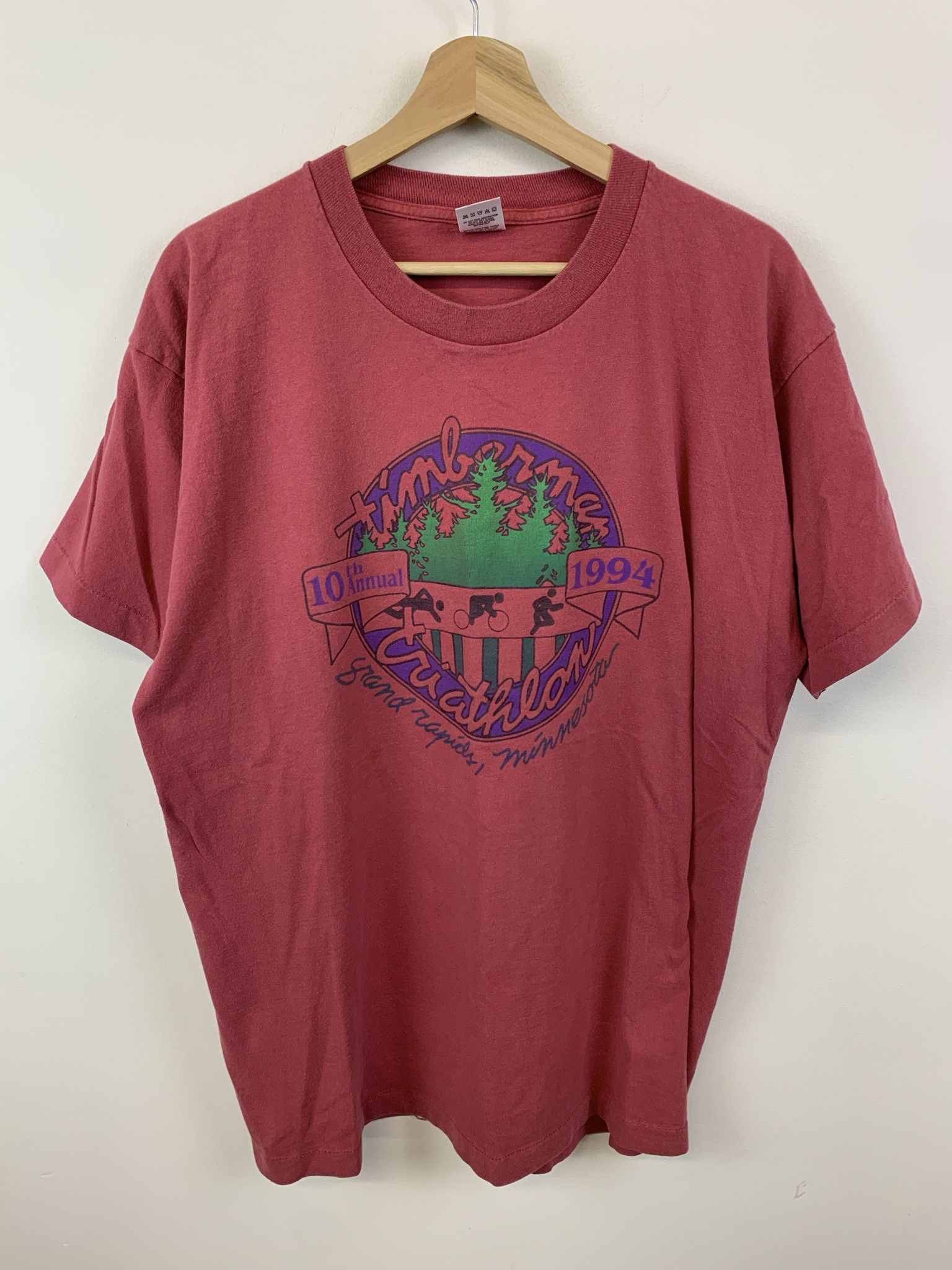 Vintage Vintage Triathalon Tee 1994 Timberman Triathalon Single Stitch Tee Shirt Size XL Size US XL / EU 56 / 4 - 1 Thumbnail