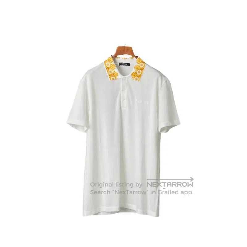 Versace Versace Men's Summer White Logo Polo Shirt . Size US M / EU 48-50 / 2 - 1 Thumbnail
