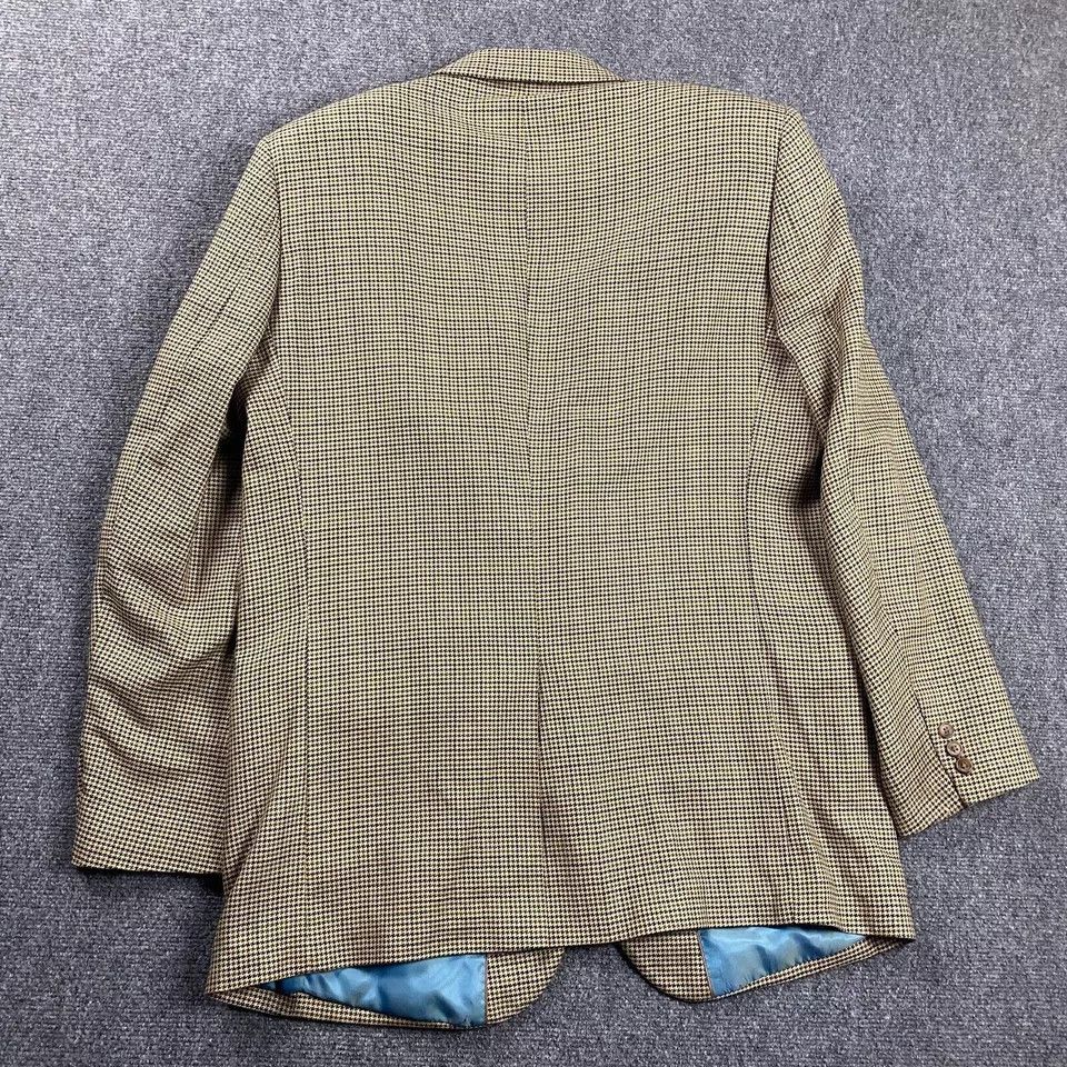 Alan Flusser Alan Flusser Blazer 44L Houndstooth Silk Worsted Wool Mens Size 44L - 2 Thumbnail
