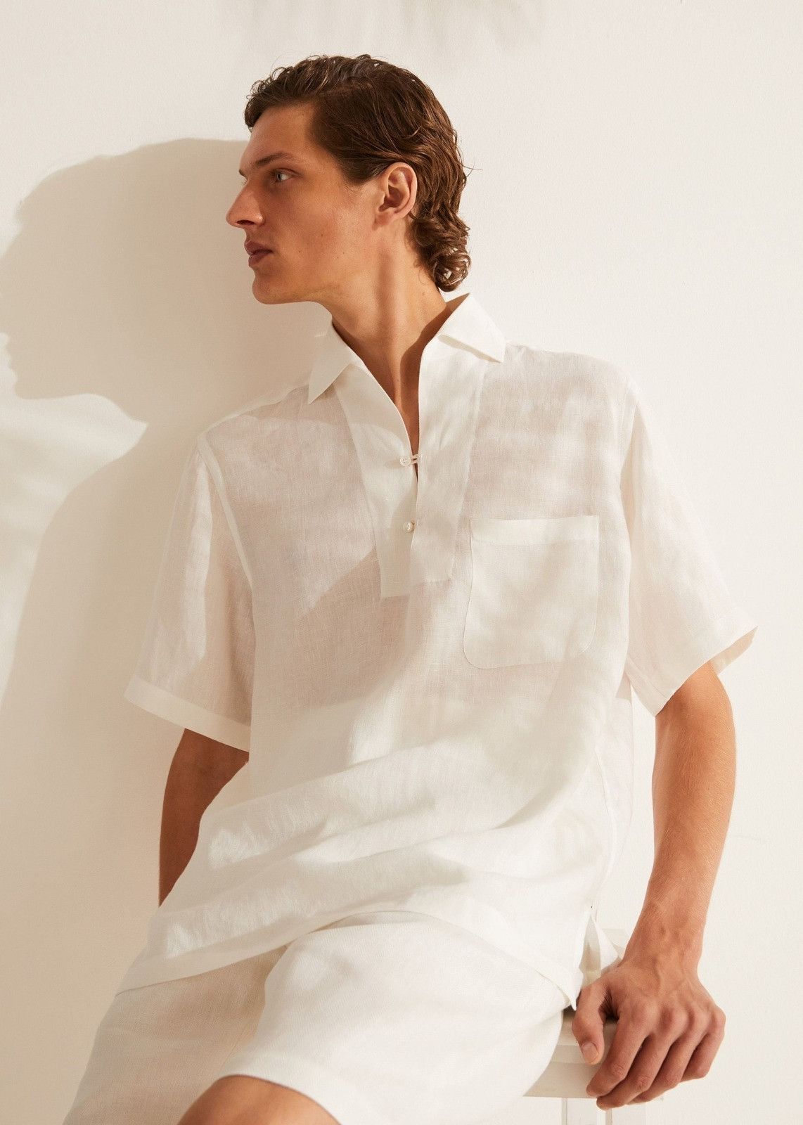 Loro Piana o1srvl11e0924 Tahiti Linen Shirt in White Size US S / EU 44-46 / 1 - 2 Thumbnail