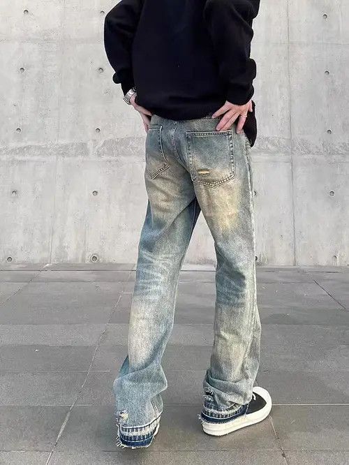 Japanese Brand × Jean Street Y2K vintage washed baggy micro flare jeans Size US 32 / EU 48 - 2 Thumbnail