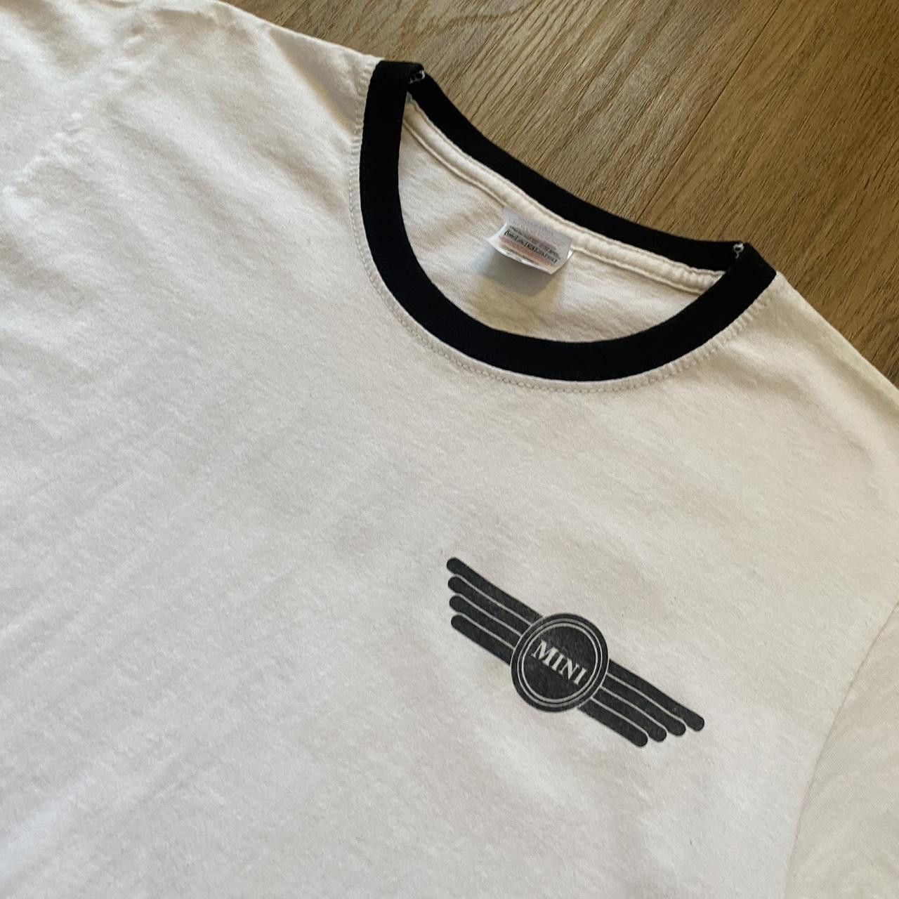 Fruit Of The Loom White vintage Mini logo ringer tee car y2k Size US S / EU 44-46 / 1 - 3 Thumbnail